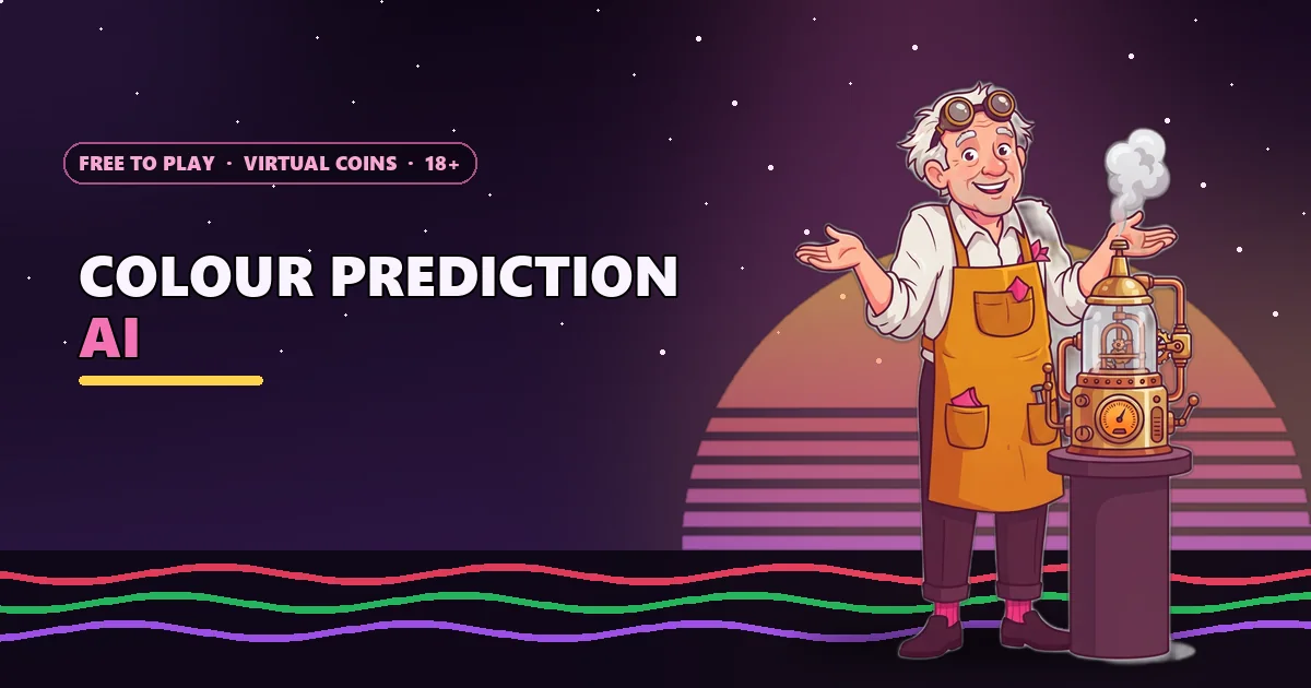 Inventor shrugging beside a smoking machine for the colour prediction AI guide