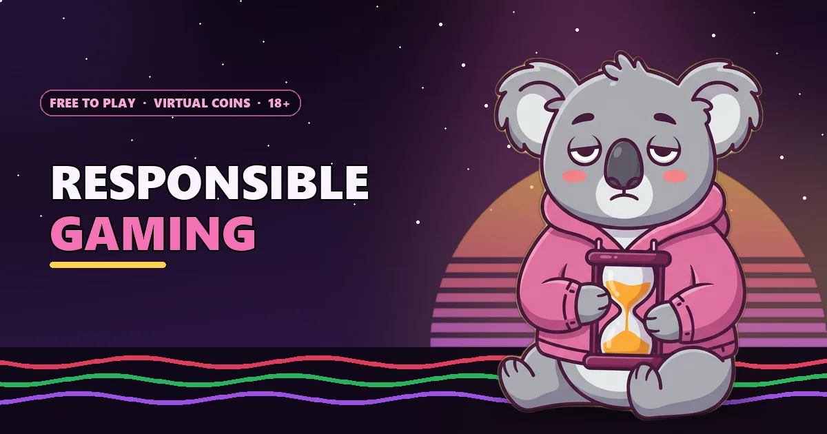 Koala mascot holding a sand timer for the Sagar Club responsible gaming guide