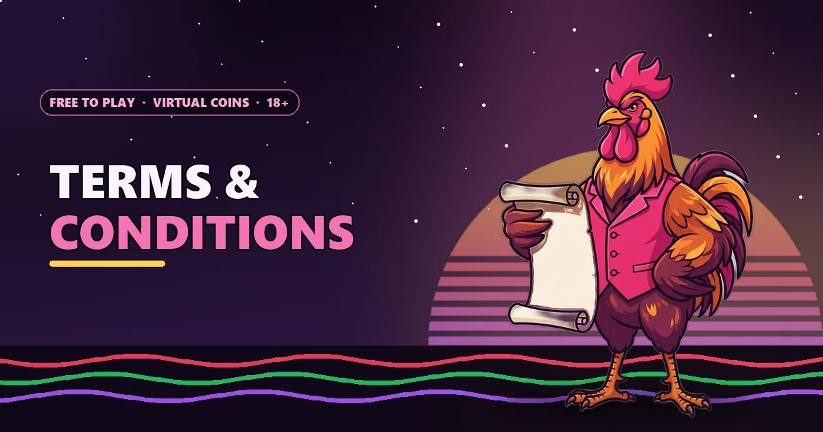 Rooster mascot holding a paper scroll for the Sagar Club terms and conditions